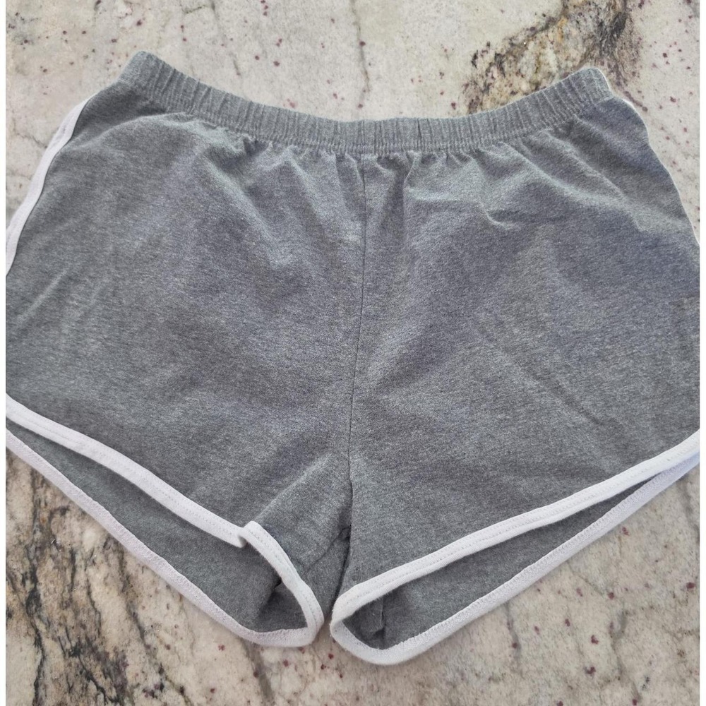Uratot Women's Grey Athletic Shorts with White Trim medium